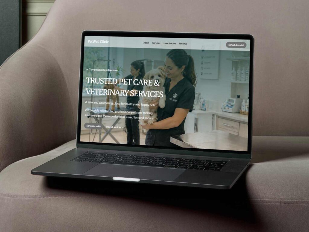 Professional pet care website with dog walking, boarding, and online booking system