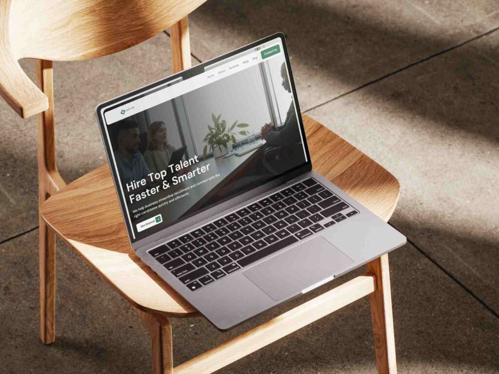 Professional HR website interface with job listings and employee management features